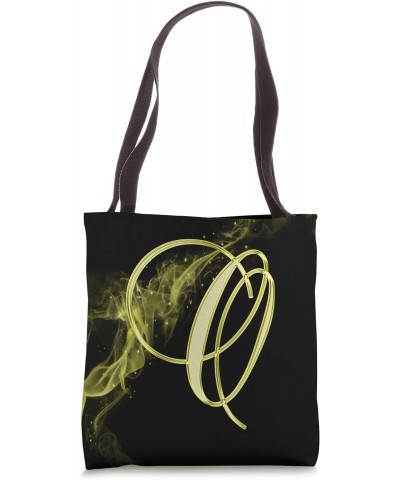 O Yellow Smoke Fire Lemon Black Initial Monogram Letter Name Tote Bag $10.71 Totes