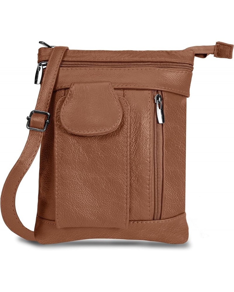 Leather Crossbody Bags for Women Trendy-Multi Pockets Side Bags for Women -Super Soft Shoulder Bag for Women Crossbody Brown ...