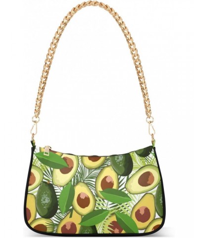 Avocado Shoulder Bag for Women Clutch Shoulder Purse Chain Bag with Zipper Closure Women's Tote Hobo Handbags Vacation Purse ...