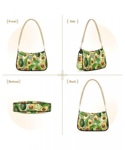 Avocado Shoulder Bag for Women Clutch Shoulder Purse Chain Bag with Zipper Closure Women's Tote Hobo Handbags Vacation Purse ...