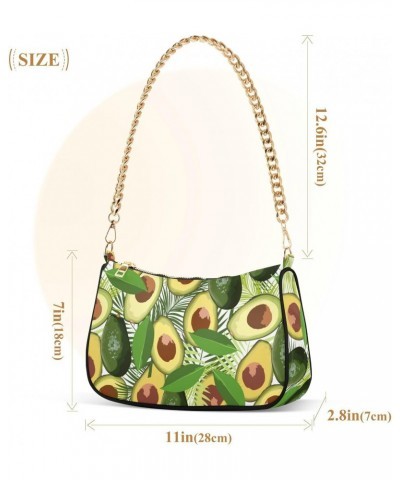 Avocado Shoulder Bag for Women Clutch Shoulder Purse Chain Bag with Zipper Closure Women's Tote Hobo Handbags Vacation Purse ...