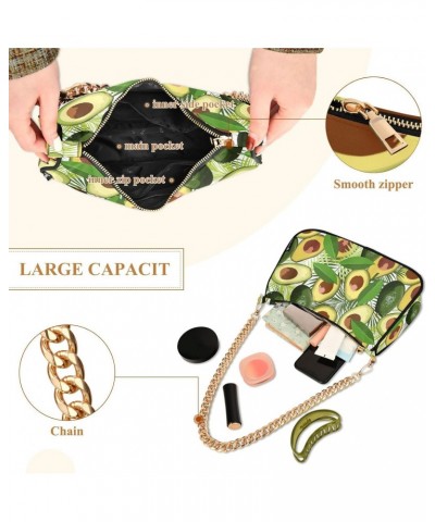 Avocado Shoulder Bag for Women Clutch Shoulder Purse Chain Bag with Zipper Closure Women's Tote Hobo Handbags Vacation Purse ...