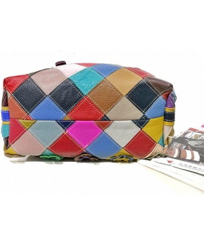 Women Multicolored Flowers Tote Genuine Leather Shell Purse Colorful Flora Shoulder Handbag Bohemian Crossbody Bag Multicolor...