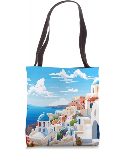 Santorini Greece Summer Afternoon Greek Theme Art Tote Bag $11.76 Totes