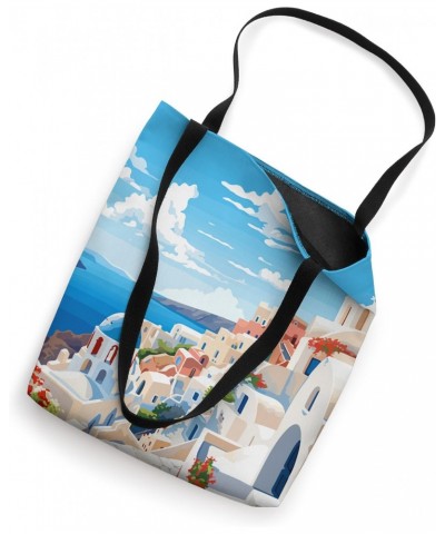 Santorini Greece Summer Afternoon Greek Theme Art Tote Bag $11.76 Totes