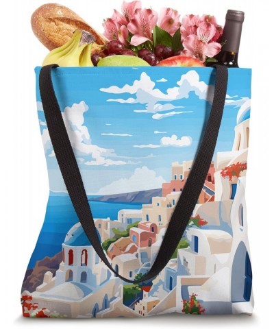 Santorini Greece Summer Afternoon Greek Theme Art Tote Bag $11.76 Totes