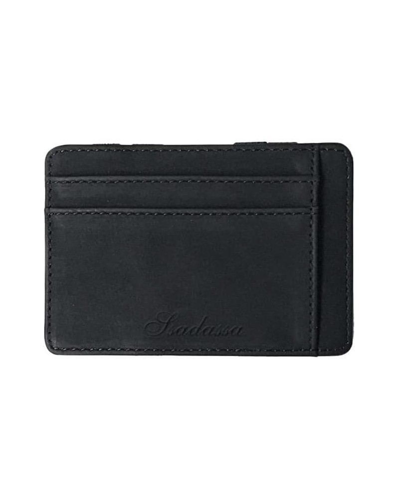 Men Super Slim Leather Wallet Mini Credit Card Purse Holders Money Coin Thin Small with Zipper Short (Color : Coffee) Black $...