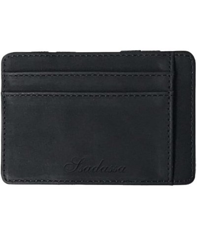 Men Super Slim Leather Wallet Mini Credit Card Purse Holders Money Coin Thin Small with Zipper Short (Color : Coffee) Black $...