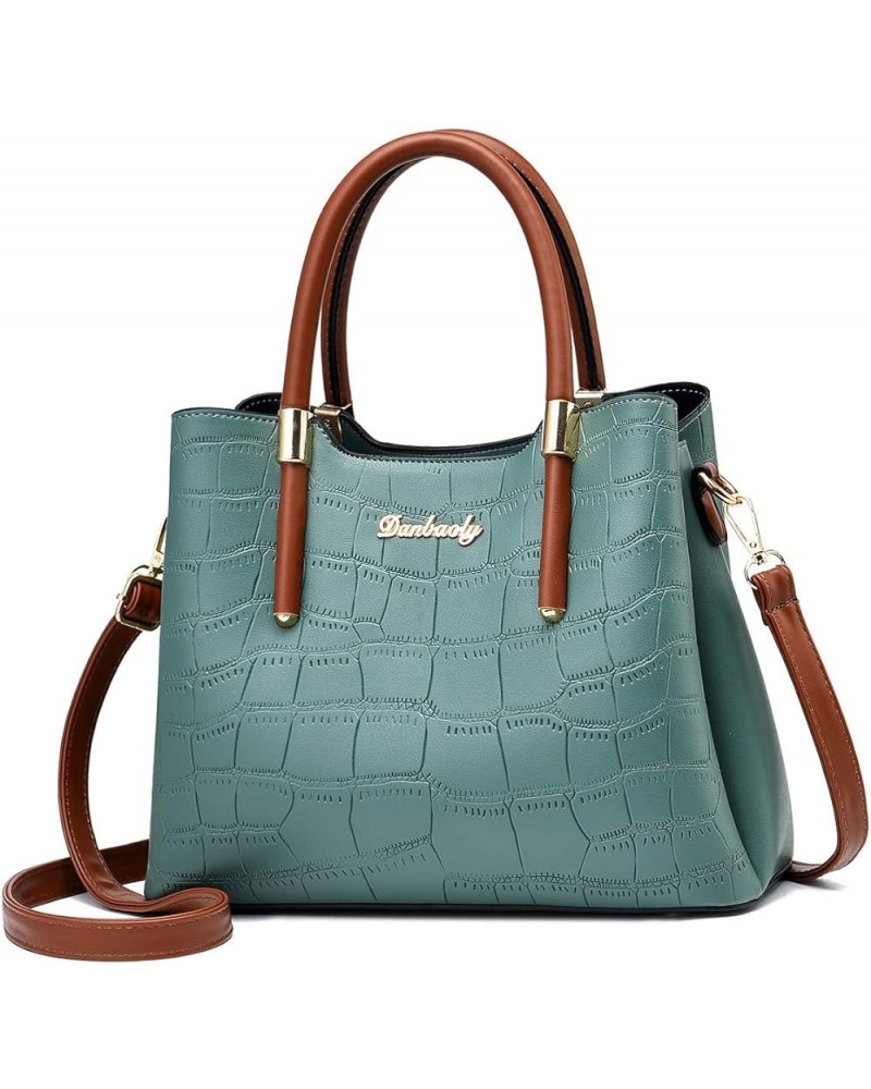 Women's Solid Color Plaid Portable Handbag Fashion Crossbody Bag Large Capacity Shoulder Bag Pattern Satchel Purse Green $17....