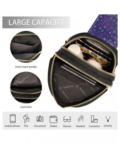 Funny Pumpkin Stylish Belt Bags in PU Leather, with Compartments, Travel Crossbody Bag Geometric Triangles $12.40 Crossbody Bags