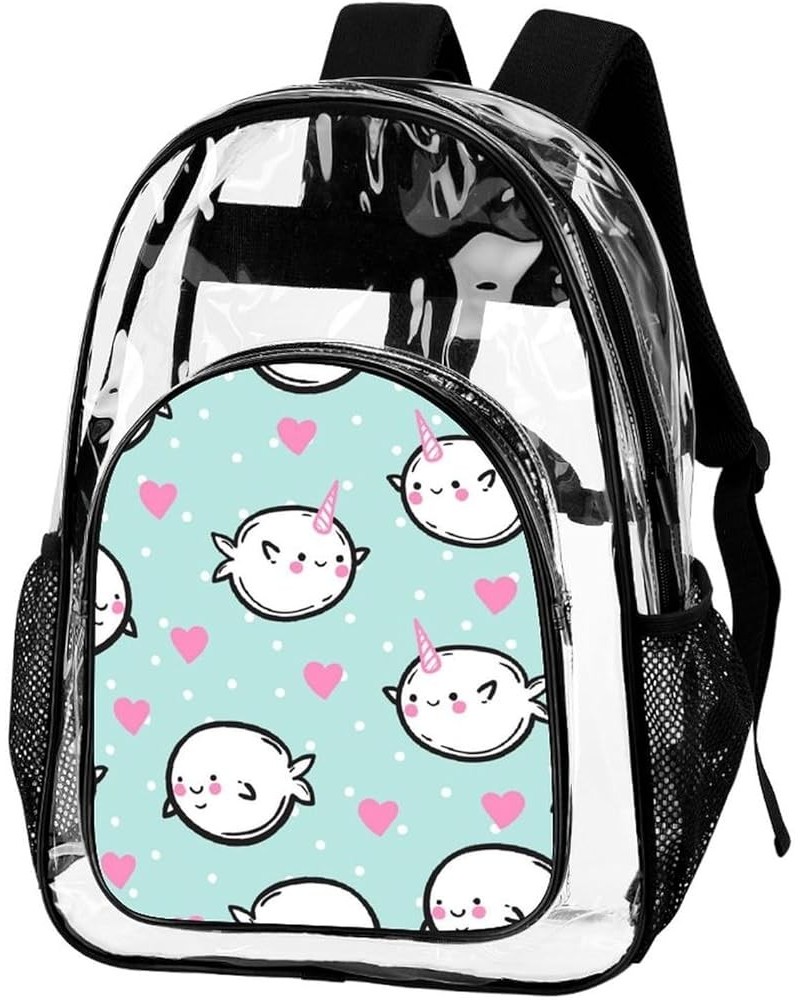 Clear Backpack Japanese Cute Lucky Cat Pink Clear Transparent Backpack See Through Backpack with Straps for Stadium, Concerts...