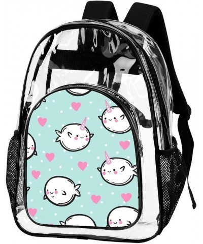 Clear Backpack Japanese Cute Lucky Cat Pink Clear Transparent Backpack See Through Backpack with Straps for Stadium, Concerts...