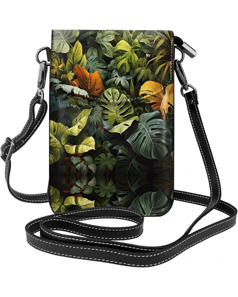 Tropical Rainforest Palm Leaves Stylish And Secure Cell Phone Purse Wallet Crossbody - Perfect For Daily Use And Travel Tropi...