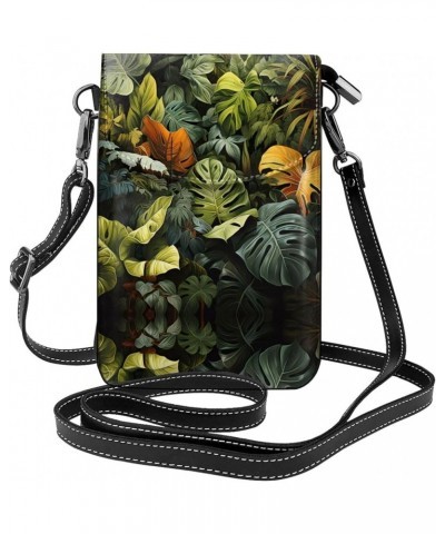 Tropical Rainforest Palm Leaves Stylish And Secure Cell Phone Purse Wallet Crossbody - Perfect For Daily Use And Travel Tropi...