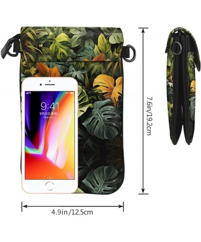 Tropical Rainforest Palm Leaves Stylish And Secure Cell Phone Purse Wallet Crossbody - Perfect For Daily Use And Travel Tropi...