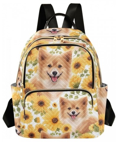 Sunflower Corgi Dog Cute Backpack for Women Fashion Shoulder Bags Small Casual Daypack Travel Bag S 202a3905 M(11.4"x6.1"x14....