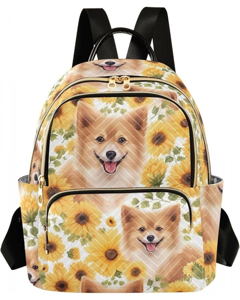 Sunflower Corgi Dog Cute Backpack for Women Fashion Shoulder Bags Small Casual Daypack Travel Bag S 202a3905 M(11.4"x6.1"x14....