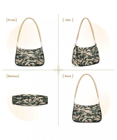 Weapon Camouflage Shoulder Bag for Women Clutch Shoulder Purse Chain Bag with Zipper Closure Women's Tote Hobo Handbags Hobo ...