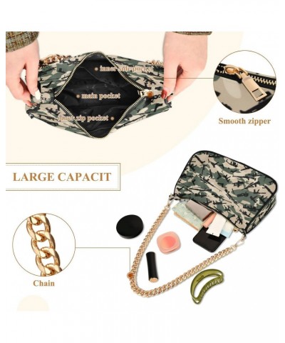 Weapon Camouflage Shoulder Bag for Women Clutch Shoulder Purse Chain Bag with Zipper Closure Women's Tote Hobo Handbags Hobo ...