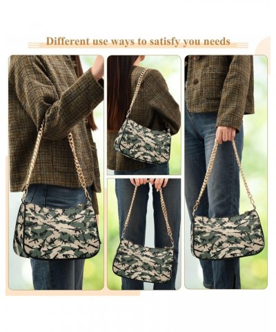 Weapon Camouflage Shoulder Bag for Women Clutch Shoulder Purse Chain Bag with Zipper Closure Women's Tote Hobo Handbags Hobo ...