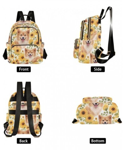 Sunflower Corgi Dog Cute Backpack for Women Fashion Shoulder Bags Small Casual Daypack Travel Bag S 202a3905 M(11.4"x6.1"x14....