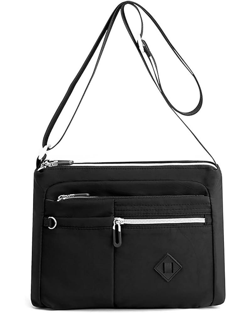 Large Capacity Water-Resistant Shoulder Crossbody Bag for Women Minimalist and Versatile Fashion Backpack (Black) Black $12.0...