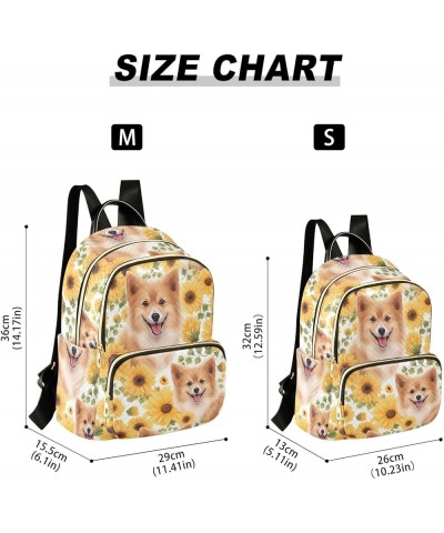 Sunflower Corgi Dog Cute Backpack for Women Fashion Shoulder Bags Small Casual Daypack Travel Bag S 202a3905 M(11.4"x6.1"x14....