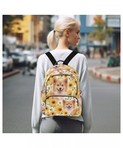 Sunflower Corgi Dog Cute Backpack for Women Fashion Shoulder Bags Small Casual Daypack Travel Bag S 202a3905 M(11.4"x6.1"x14....