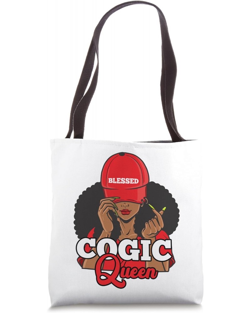 COGIC Queen Blessed Black Woman Baseball Cap Tote Bag $15.33 Totes