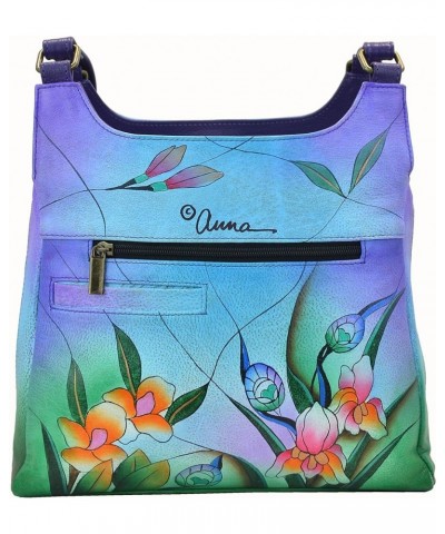 Hand-Painted Original Artwork, Genuine Leather - Triple Compartment Satchel Midnight Peacock $48.44 Hobo Bags