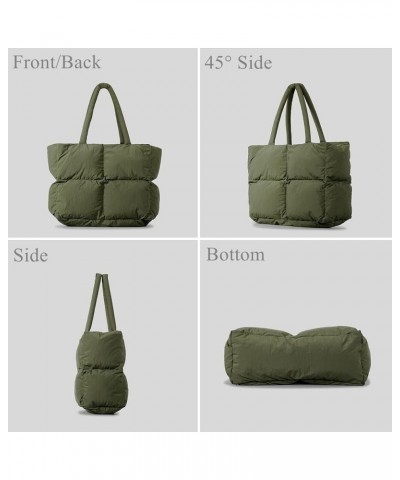 Puffer Tote Bag, Trendy Puffer Bag for Women, Winter Lightweight Padded Bag Aesthetic Quilted Tote Bag Shoulder Bags Beige $1...