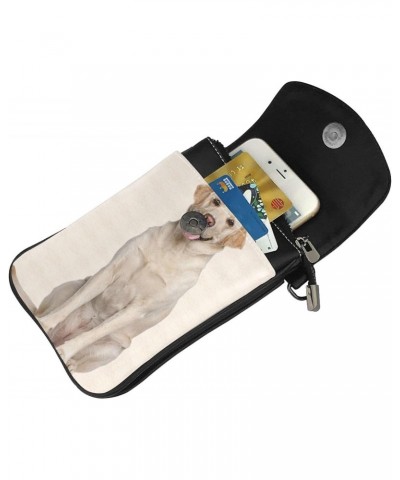 Labrador Dog Women'S Leather Flip Phone Bag, Small Crossbody Bag Card Holder Wallet Phone Case $24.39 Crossbody Bags