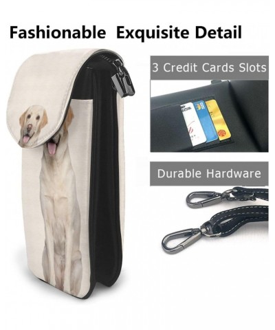 Labrador Dog Women'S Leather Flip Phone Bag, Small Crossbody Bag Card Holder Wallet Phone Case $24.39 Crossbody Bags