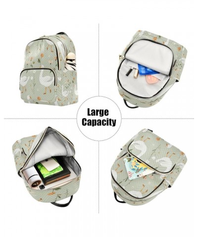 Goose Duck Flower Floral Women Backpack Purse Ladies Fashion Shoulder Bag Daypack Travel Bag 7.5L Small $18.28 Backpacks