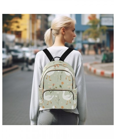 Goose Duck Flower Floral Women Backpack Purse Ladies Fashion Shoulder Bag Daypack Travel Bag 7.5L Small $18.28 Backpacks