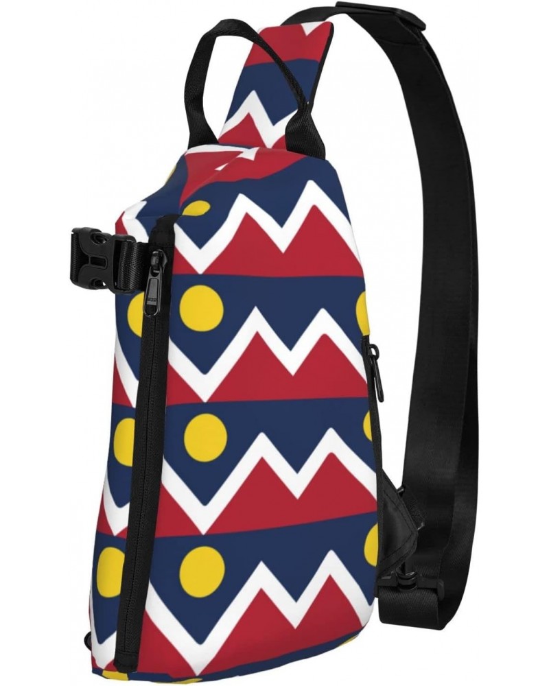 Crossbody Sling Backpack Colorado-Denver-Flag-Hipster Travel Hiking Chest Daypack One Strap Shoulder Bag $15.15 Crossbody Bags