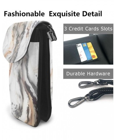 Crossbody Phone Bags for Women Leather Cell Phone Purse Lightweight Cell Phone Wallet Marble2 $13.02 Crossbody Bags