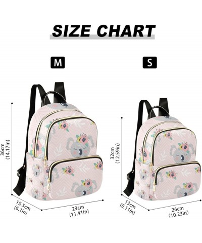 Women Backpack Koala Bear Pink Flower Summer Leaves Anti-Theft Travel Backpack with Luggage Belt Lightweight Handbag Lady Pur...