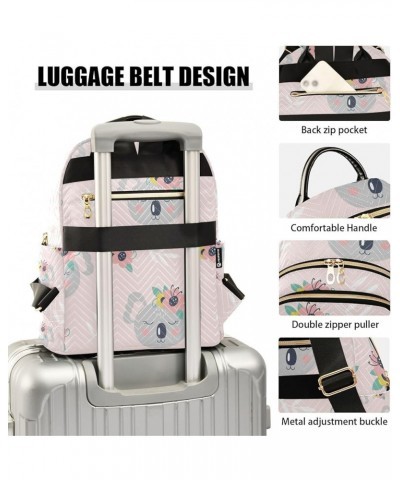 Women Backpack Koala Bear Pink Flower Summer Leaves Anti-Theft Travel Backpack with Luggage Belt Lightweight Handbag Lady Pur...