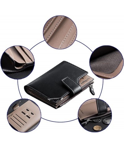 Android Phone Case Wallet Men's Short Multi Functional Vertical Zipper Buckle Wallet (Brown, One Size) Bk1 One Size $10.15 Wa...