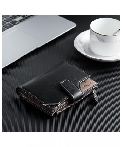 Android Phone Case Wallet Men's Short Multi Functional Vertical Zipper Buckle Wallet (Brown, One Size) Bk1 One Size $10.15 Wa...