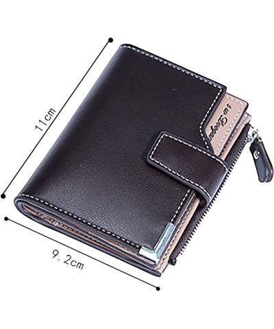 Android Phone Case Wallet Men's Short Multi Functional Vertical Zipper Buckle Wallet (Brown, One Size) Bk1 One Size $10.15 Wa...