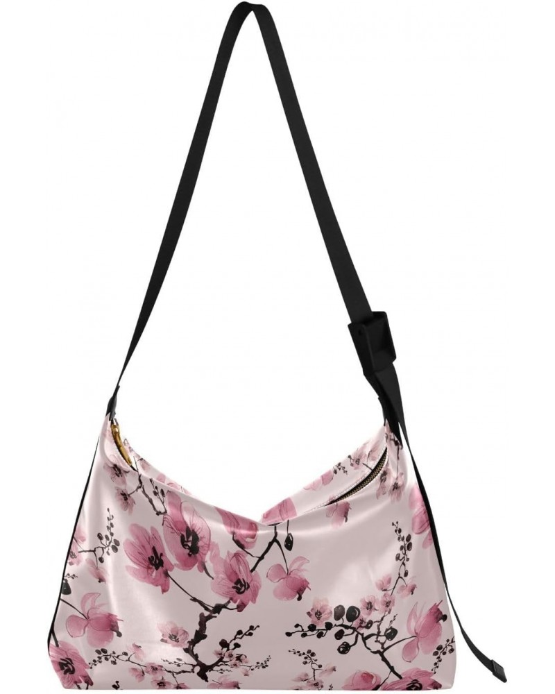 Pink Cherry Hobo Bags for Women Purses Crossbody Bag Handbag Leather Shoulder Bag for Gifts Work Travel $13.53 Hobo Bags