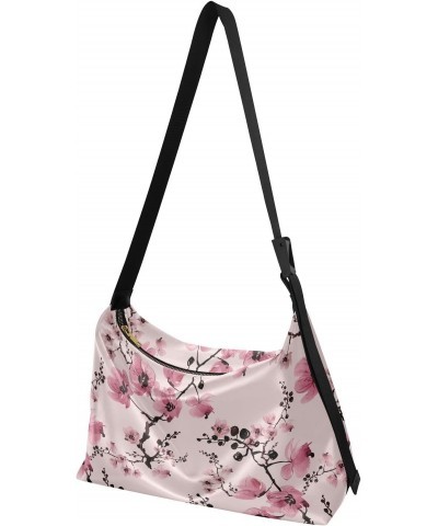 Pink Cherry Hobo Bags for Women Purses Crossbody Bag Handbag Leather Shoulder Bag for Gifts Work Travel $13.53 Hobo Bags