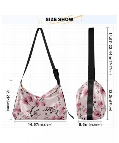 Pink Cherry Hobo Bags for Women Purses Crossbody Bag Handbag Leather Shoulder Bag for Gifts Work Travel $13.53 Hobo Bags