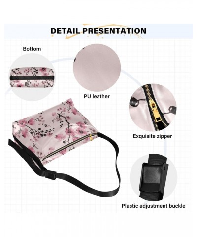 Pink Cherry Hobo Bags for Women Purses Crossbody Bag Handbag Leather Shoulder Bag for Gifts Work Travel $13.53 Hobo Bags