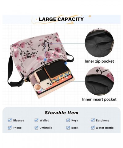 Pink Cherry Hobo Bags for Women Purses Crossbody Bag Handbag Leather Shoulder Bag for Gifts Work Travel $13.53 Hobo Bags