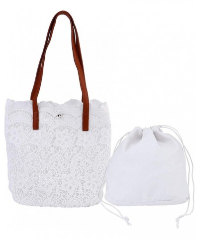 Elegant Lace Shoulder Bag All-match Embroidery Bag Shopping Shoulder Bag White $12.31 Shoulder Bags