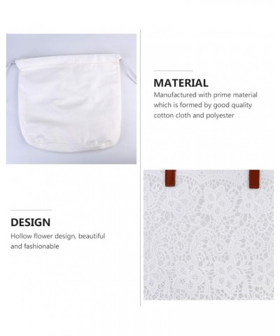 Elegant Lace Shoulder Bag All-match Embroidery Bag Shopping Shoulder Bag White $12.31 Shoulder Bags