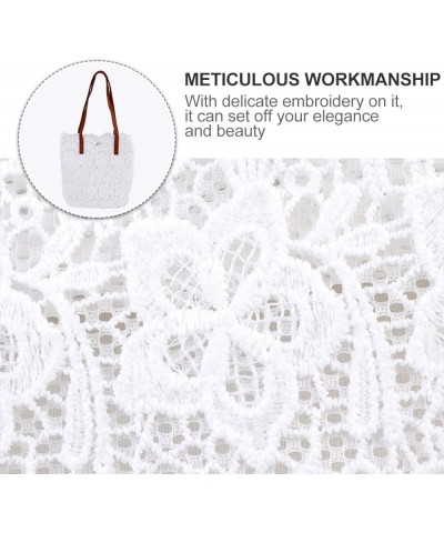 Elegant Lace Shoulder Bag All-match Embroidery Bag Shopping Shoulder Bag White $12.31 Shoulder Bags